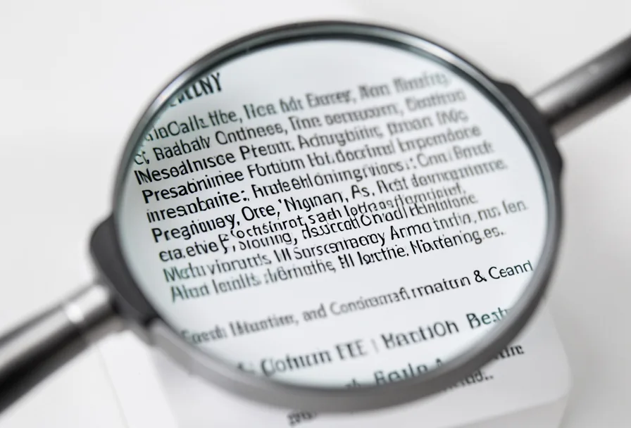 Close-up of a cosmetic product ingredient label with INCI names highlighted for analysis